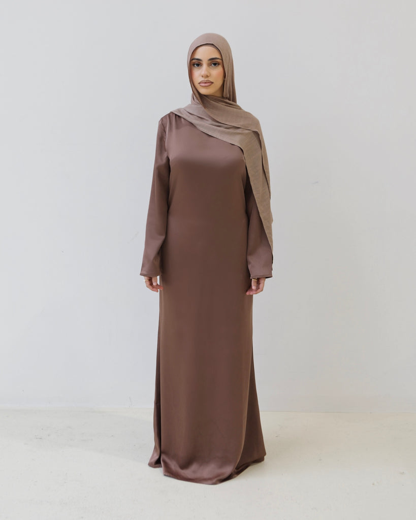 SIGNATURE SILK DRESS - DEEP MAUVE